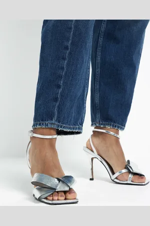 River Island – Sandaletten in mit Schleifendetail und Absatz
