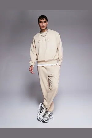 Nicce London – Gewaschene Jogginghose in Beige, Kombiteil