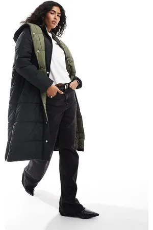 French Connection – Steppjacke mit doppelter Front in und Olivgrün