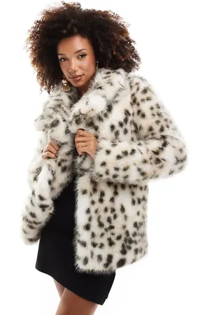 Forever New – Mantel aus Kunstpelz mit Animalprint