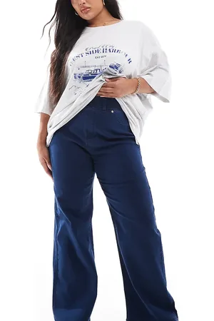 Yours – Jeggings in mittelblauer Waschung mit weitem Bein