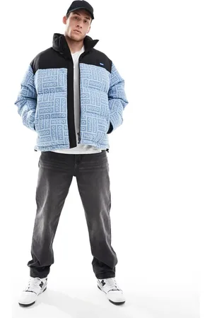 Hugo Blue – Byres – Pufferjacke in Schwarz und mit Allover-Print