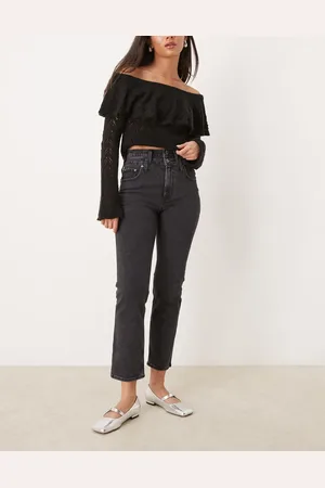 Abercrombie & Fitch – Gerade geschnittene Jeans in mit Doppelbund