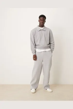 ASOS – Weit geschnittene Jogginghose in melierter Neoprenoptik