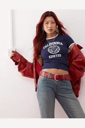 Edikted – Ringer-T-Shirt im 90er-Stil in mit „California“-Print