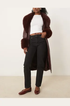 SELECTED Femme – Schmale Jeans in mit asymmetrischem Detail