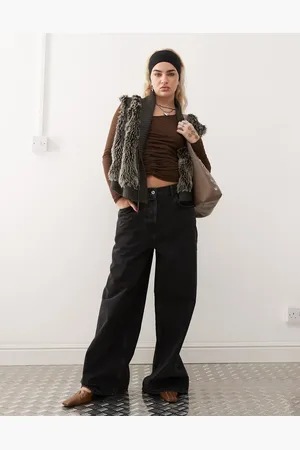 COLLUSION – X007 XL – Weite Jeans in schwarzer Waschung