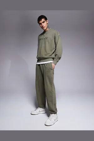 Nicce London – Gewaschene Jogginghose in Khaki, Kombiteil
