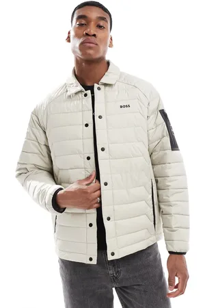 HUGO BOSS – Wattierte Trucker-Jacke in Beige