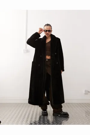 Weekday – Kyou – Oversize-Mantel aus Kunstpelz in Dunkelbraun