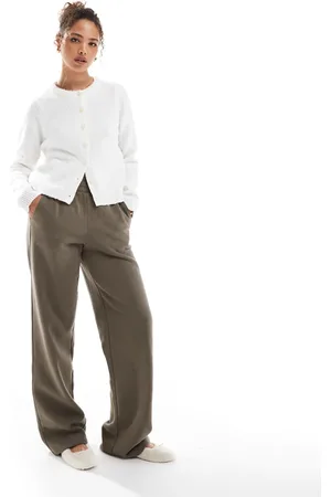 JJXX – Jogginghose aus Sweatstoff in Khaki mit weitem Bein