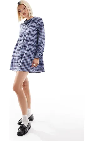 Daisy Street – Etui-Hängerkleid mit Rüschenkragen und Vichy-Karomuster