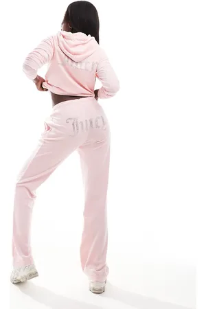 Juicy Couture – Velours-Jogginghose mit geradem Schnitt in Babyrosa, Kombiteil