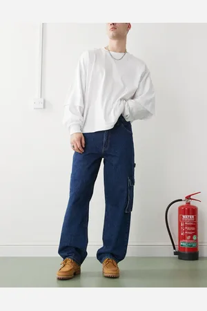 Dr Denim Dr. Denim – Colt Worker – Lässig geschnittene Cargo-Jeans in Stream Dark Retro mit mittelhohem Bund, weitem Bein und Workwear-Detail