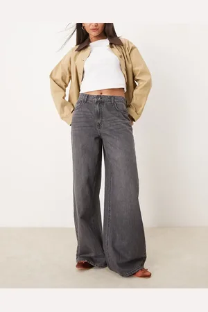 JDY – Jeans in verwaschenem mit weitem Schnitt und hohem Bund