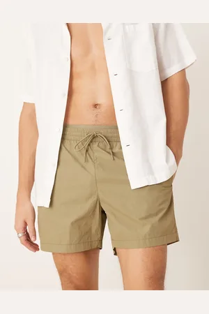 Calvin Klein – CK Monogram – Badeshorts mit doppeltem Bund in Khaki