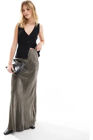Object – Jacquard-Maxirock in Taupe
