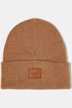 Herschel – Strickmütze in meliertem Hellbraun