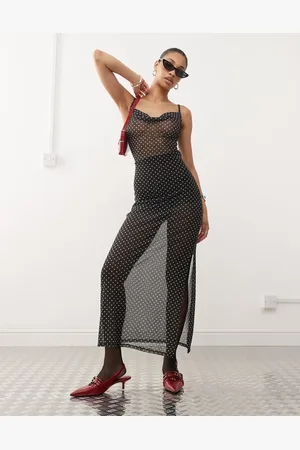 Noisy May – Transparentes Maxikleid in mit Punkteprint