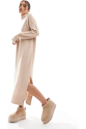Brave Soul – Maxi-Strickkleid in Beige