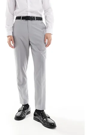 ASOS – Elegante, schmal zulaufende Hose in Hellgrau