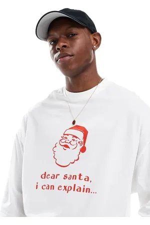 ASOS – Langärmliges Oversize-Shirt in mit weihnachtlichem Grafikprint