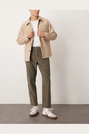 New Look – Hose aus Cord in rauchigem Olivgrün