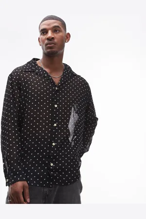 AllSaints – Sangha – Transparentes Hemd in gepunktetem
