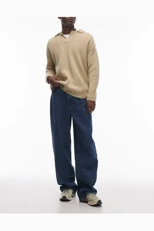 Topman – Baggy-Jeans in mittelblauer Waschung