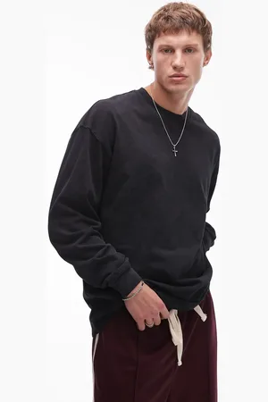 Topman – Langärmliges Oversize-T-Shirt in verwaschenem