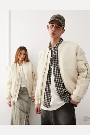 Reclaimed – Unisex-Bomberjacke in Steinbeige