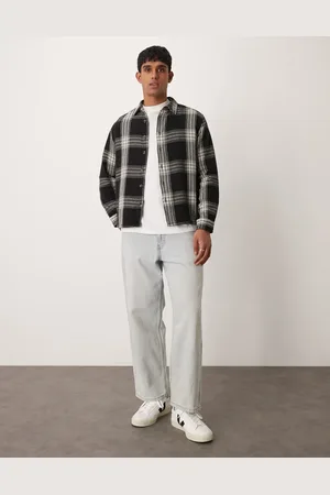 New Look – Kariertes Oxfordhemd in Schwarz und Weiß