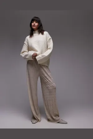 Topshop – Transparente Hose in Metallic-Gold mit Knitterstruktur