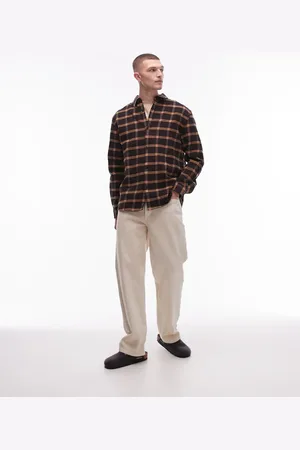 Topman – Langärmliges, gebürstetes Hemd in kariert
