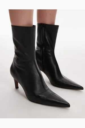 Topshop – Neeve – Ankle-Boots aus hochwertigem Leder in mit hohem Absatz