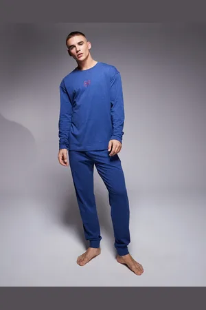 HUGO BOSS HUGO Bodywear – Laze – Langärmliges Loungewear-Set in Dunkelblau