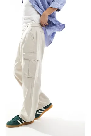 Only & Sons – Weit geschnittene Cargo-Hose in Beige