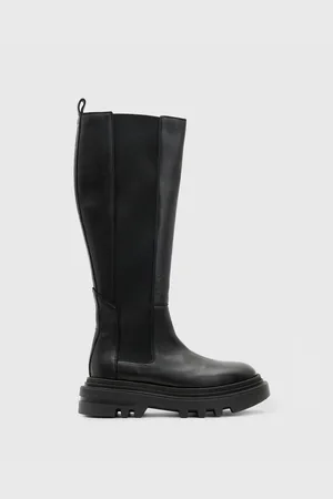 AllSaints – Monica – Halbstiefel aus schwarzem Leder