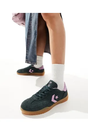 Converse – Run Star Ox – Sneaker in Dunkelgrün und Rosa