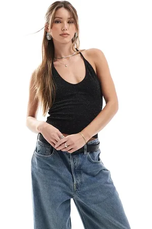 Pull&Bear – Neckholder-Oberteil in glitzerndem