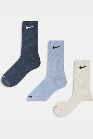 Nike Plus – Everyday Cushioned – 3er-Pack Crew-Socken in Blau und Beige