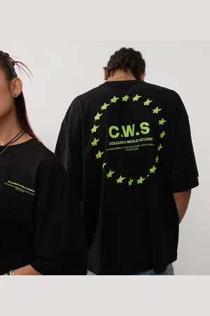 COLLUSION Unisex – Kastiges T-Shirt in mit Print