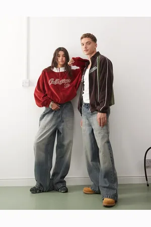 COLLUSION Unisex – Jeans im Trainingshosen-Design in Stone-Waschung