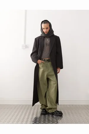 Weekday – Logan – Zweireihiger Oversize-Mantel aus Wollmix in kariert