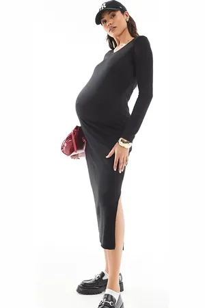 Mama;licious Mamalicious Maternity – Weiches Jersey-Maxikleid in