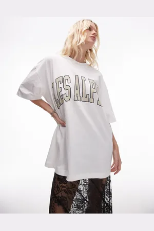 Topshop – Hochwertiges Oversize-T-Shirt in mit „Les Alpes“-Print