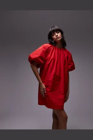 ARKET – Minikleid in mit gerafftem Ausschnitt und kurzen Puffärmeln