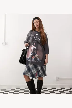 COLLUSION – Official Tyla – Lizenziertes Oversize-T-Shirt in verwaschenem Schwarz mit Musik-Print
