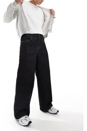ASOS – Extrem weit geschnittene Hose aus Cord in mit Kontrastnaht