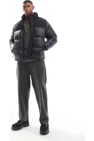 JACK & JONES – Nylon-Pufferjacke in glänzendem mit Blockfarben-Detail